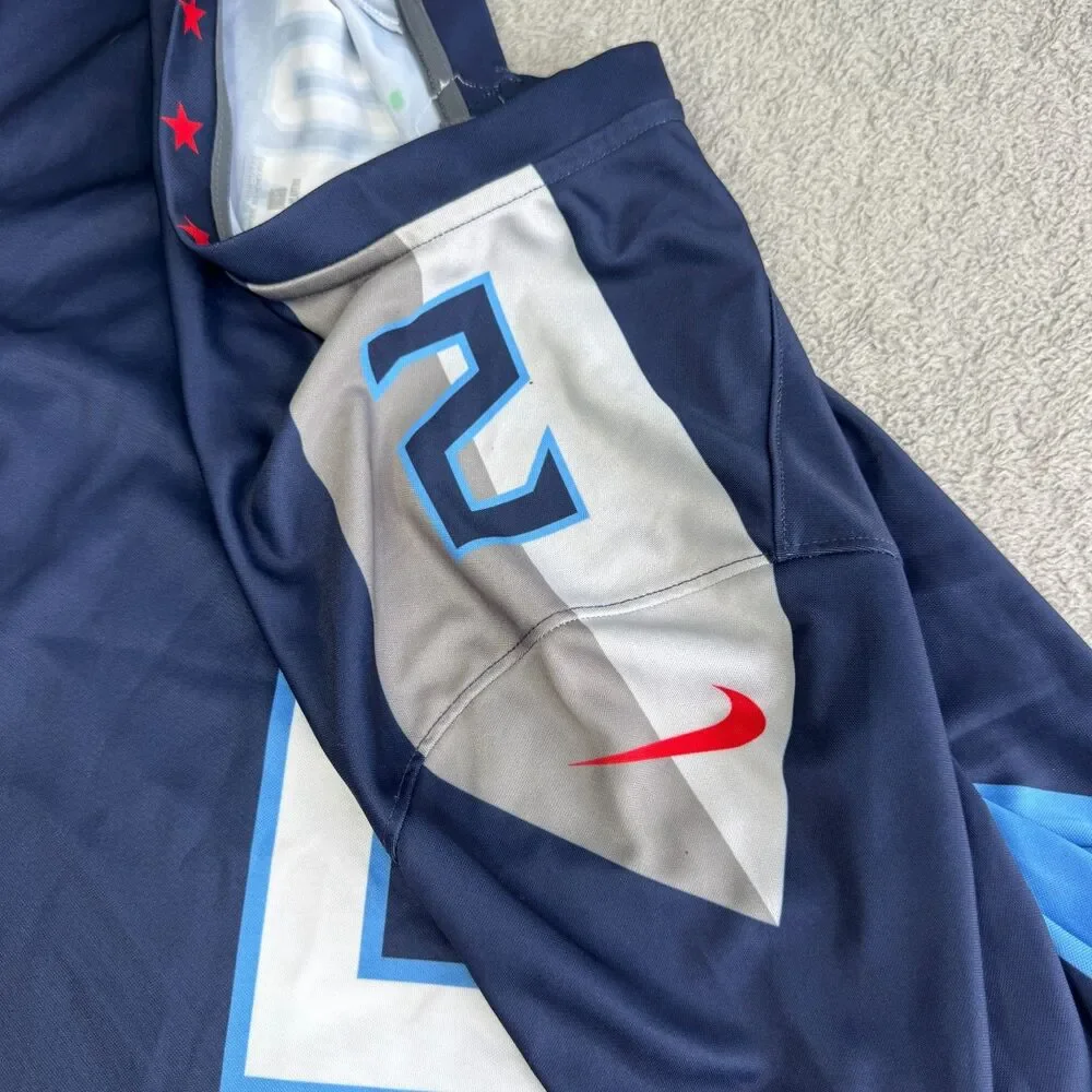 Tennessee Titans Julio Jones #2 Jersey Men Medium Navy Nike Dri-Fit NFL Football